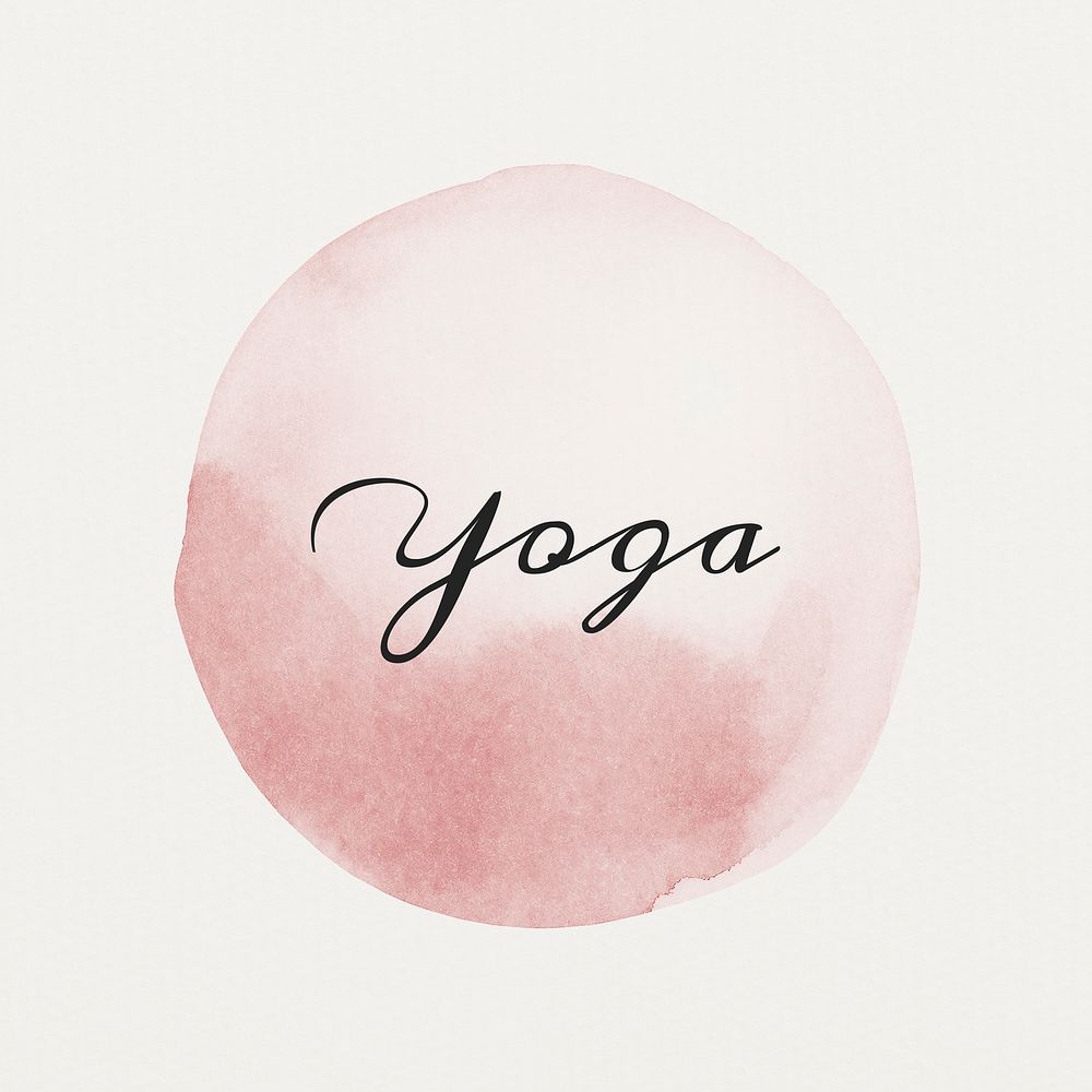 Yoga calligraphy on pastel pink