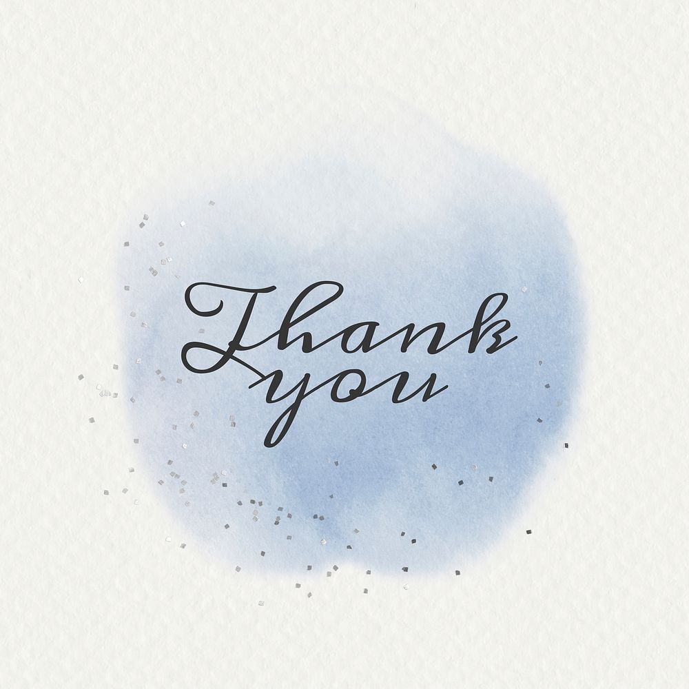 Thank you template calligraphy on pastel blue