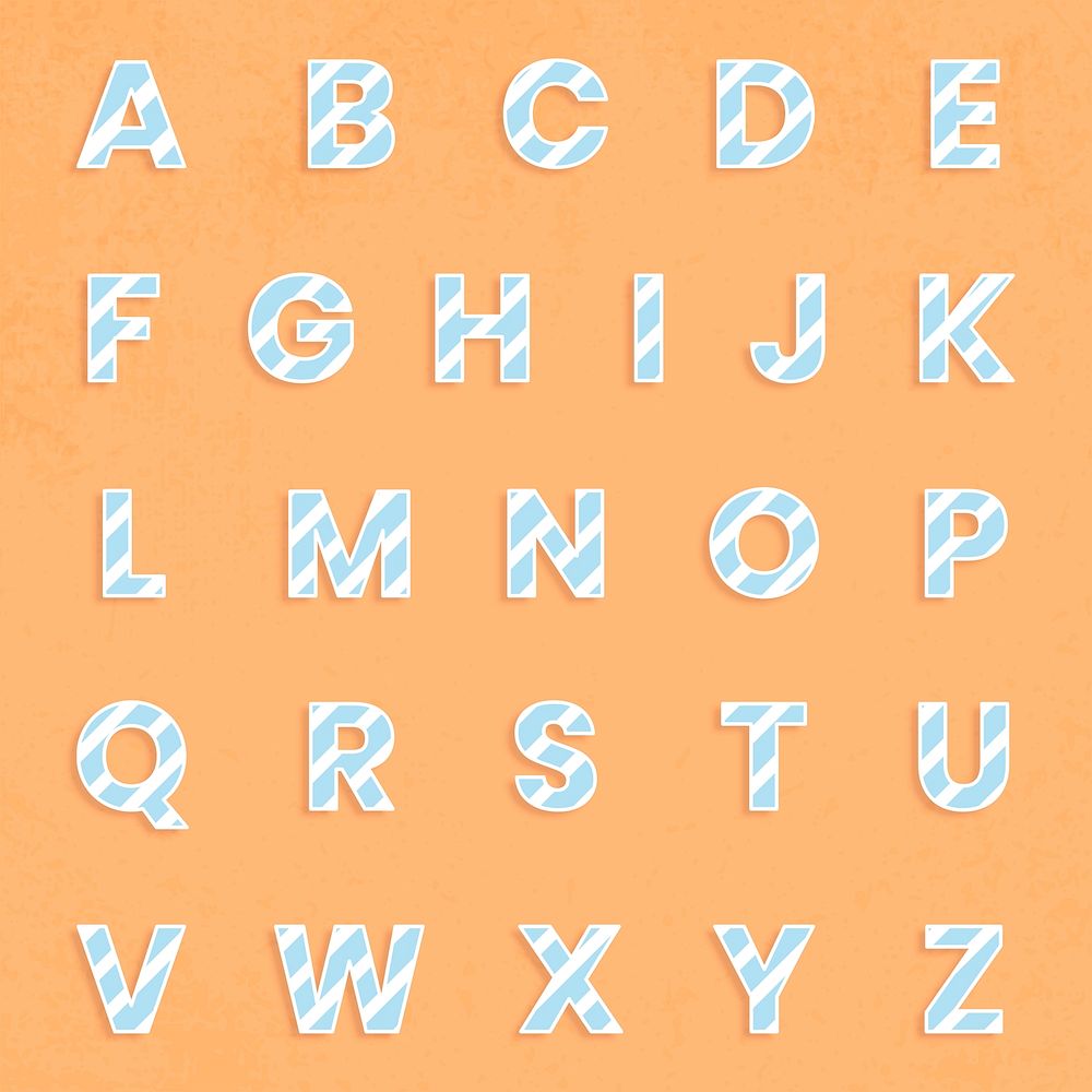 Psd alphabet letters stripes set