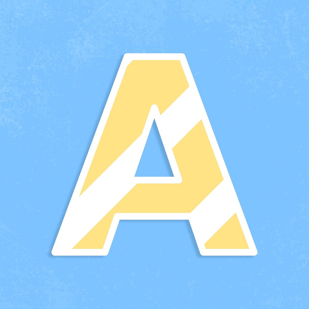 Letter a sticker typography psd capital