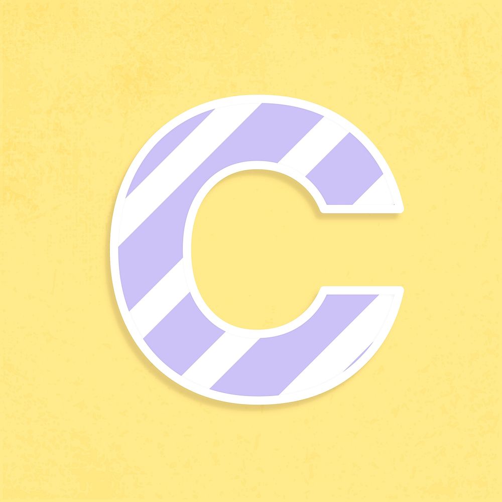 Font c capital typography vector