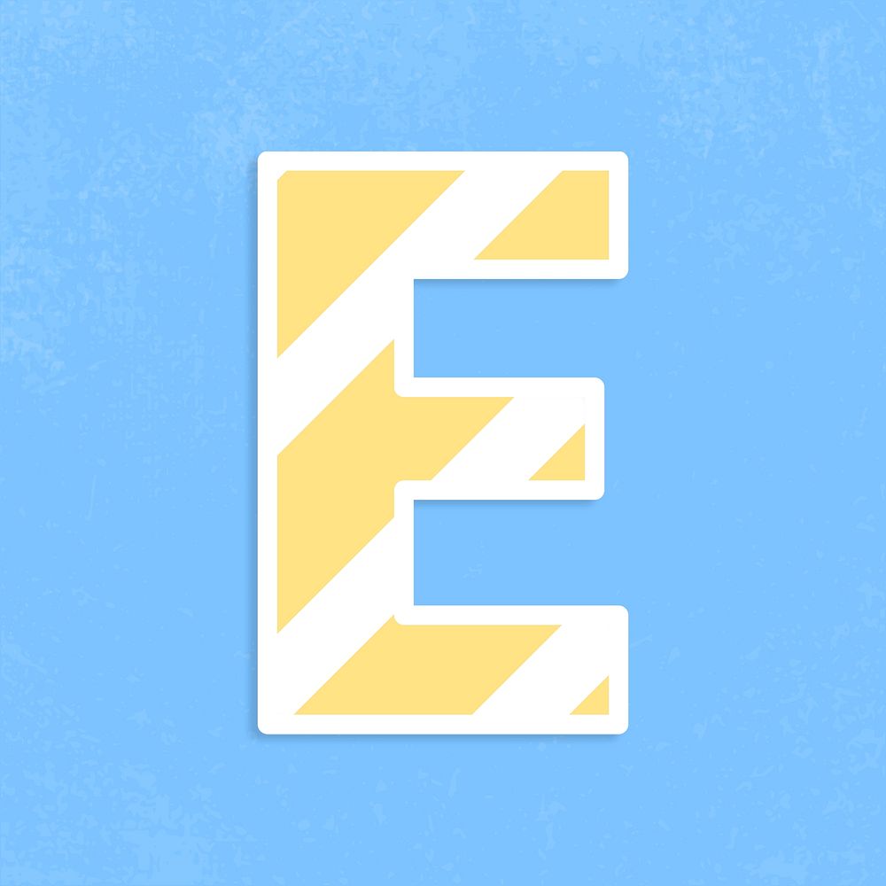 Letter e sticker typography psd capital