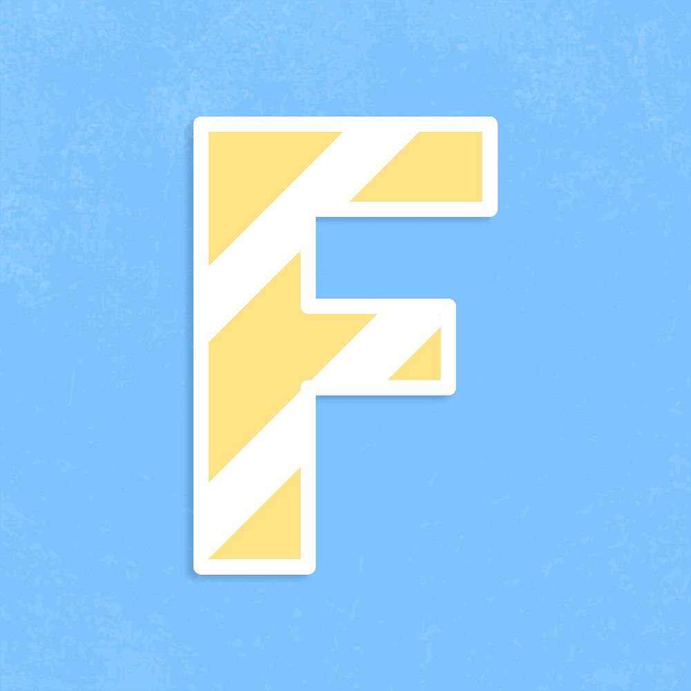 Letter f sticker typography psd capital