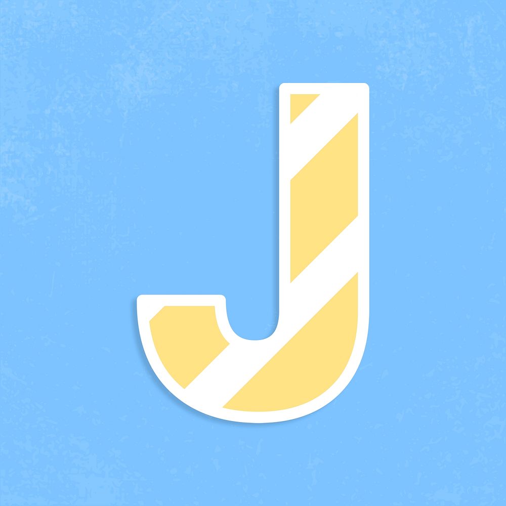 Letter j sticker typography psd capital