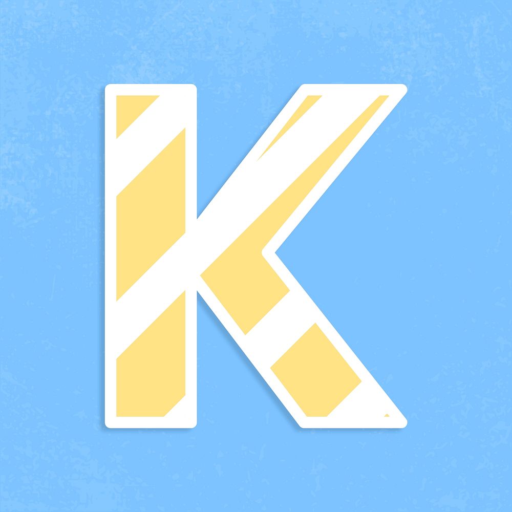 Letter k sticker typography psd capital