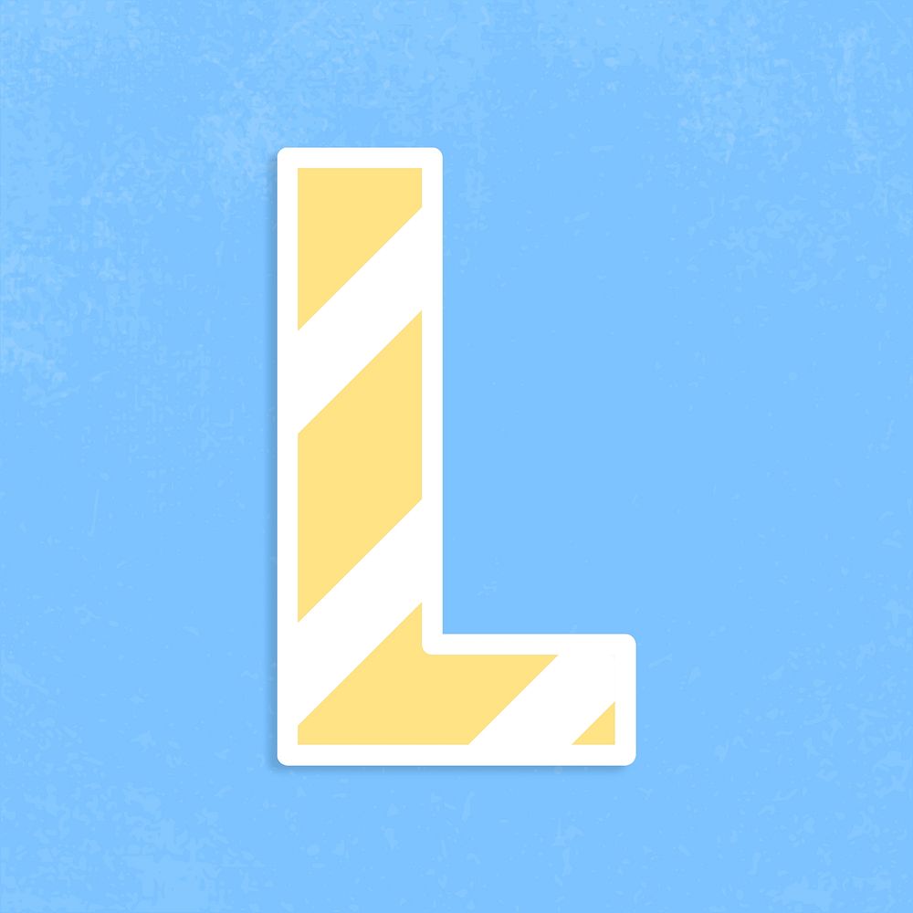 Letter l sticker typography psd capital