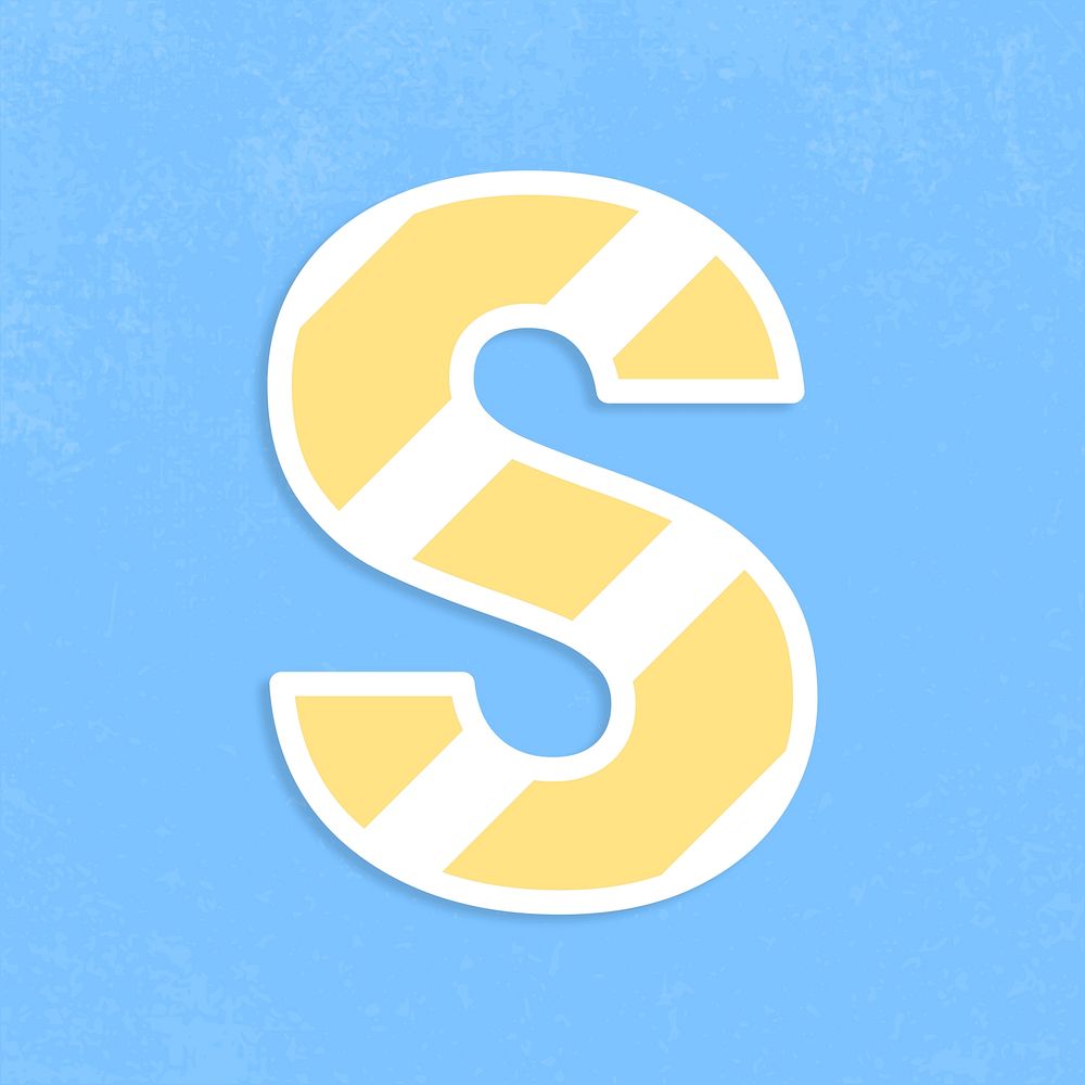 Letter s sticker typography psd capital