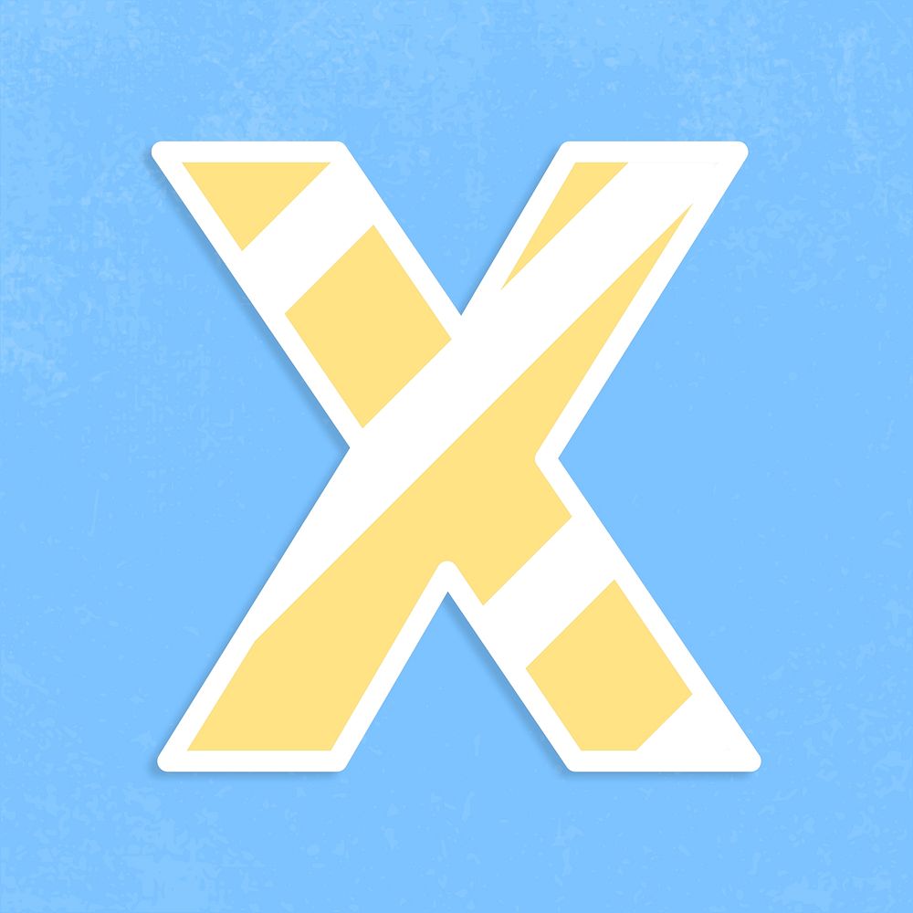 Letter x sticker typography psd capital