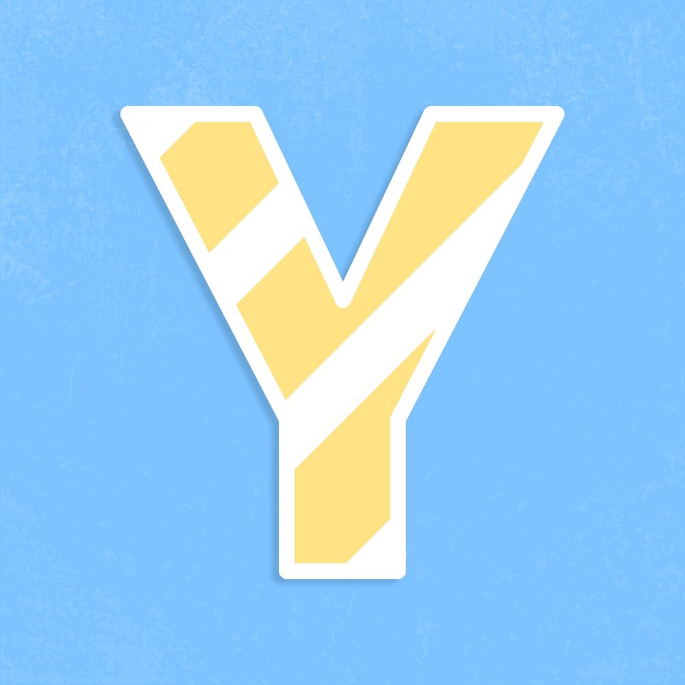 Letter y sticker typography psd capital