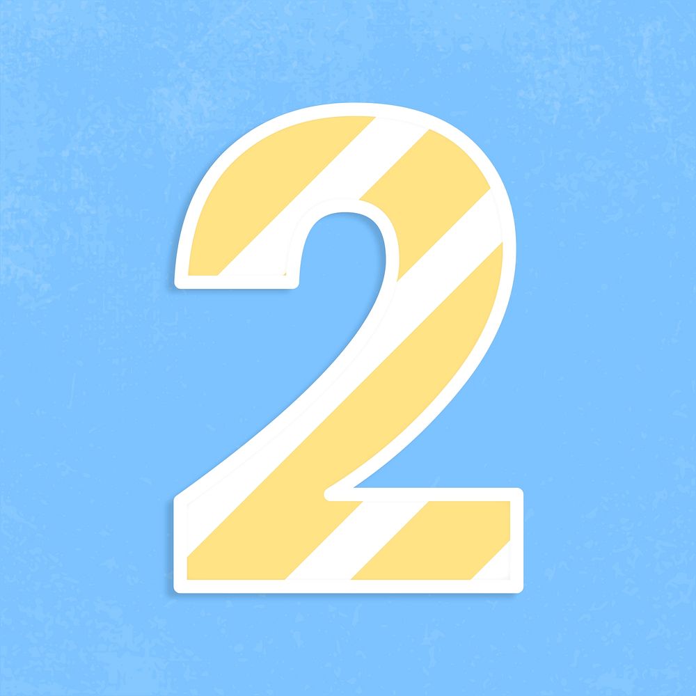 Number two font graphic psd stripe pattern