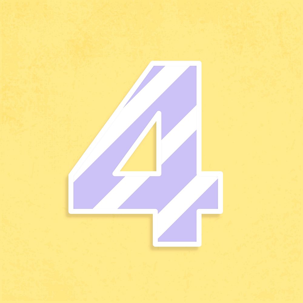 Number 4 font colorful graphic vector