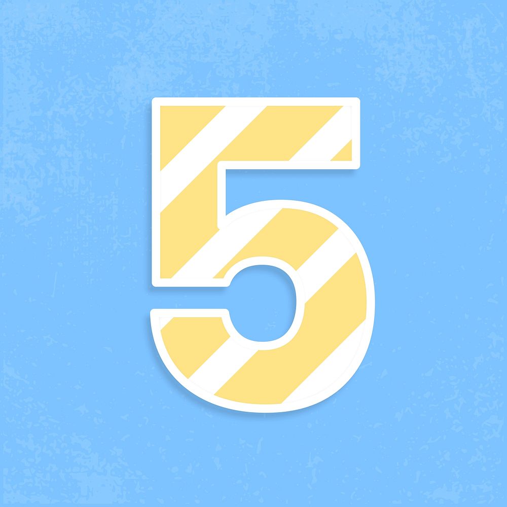 Number five font illustration vector stripe pattern