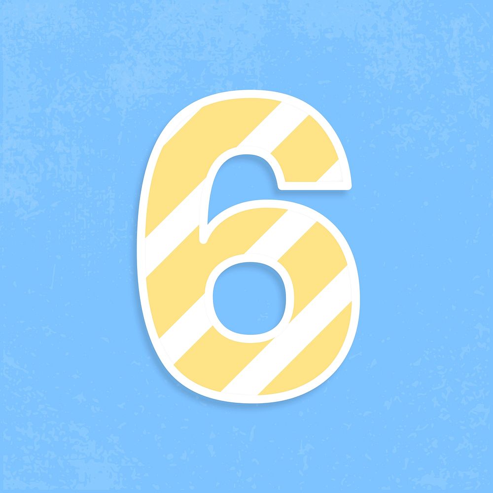Number six font illustration vector stripe pattern