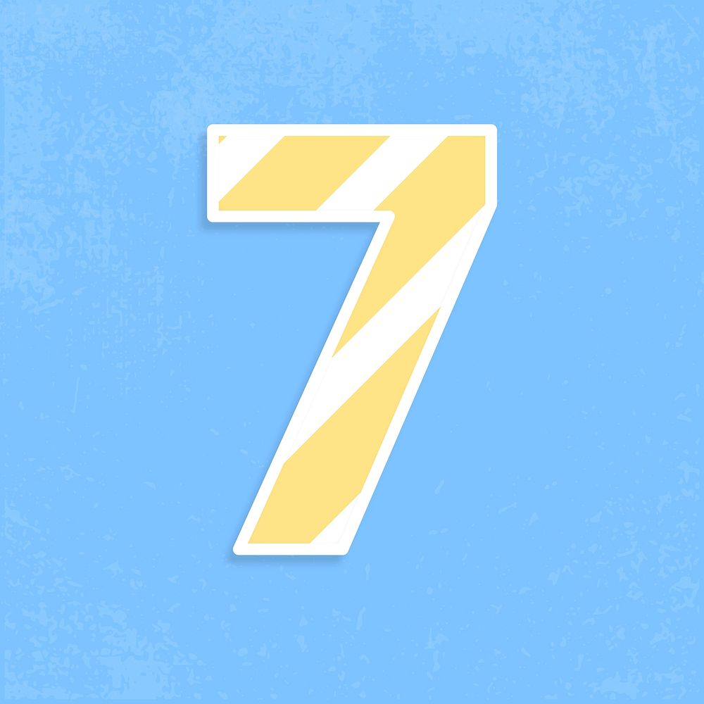Number seven font illustration vector stripe pattern