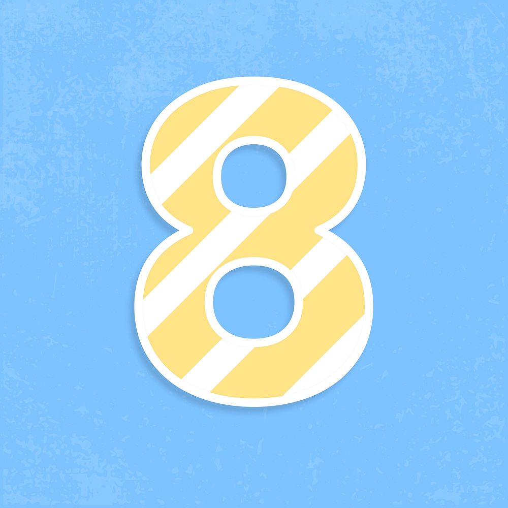 Number eight font illustration vector stripe pattern