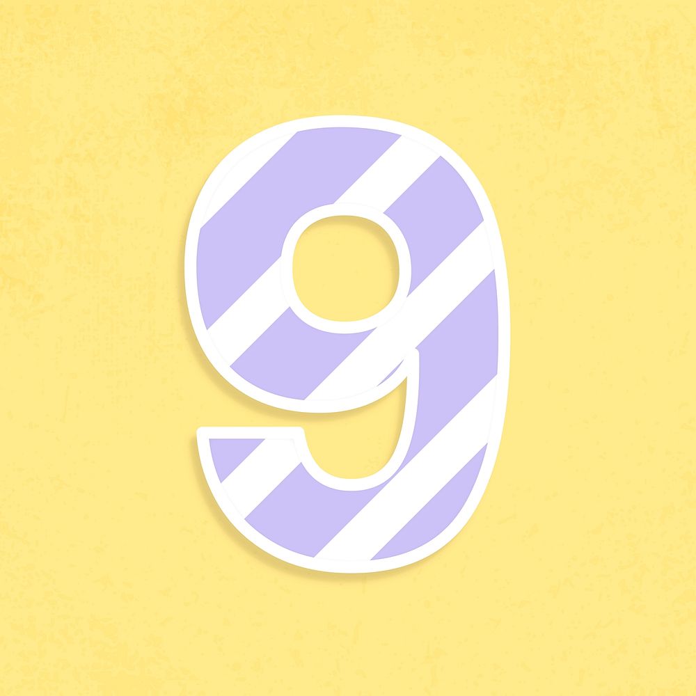 Number 9 font colorful graphic vector