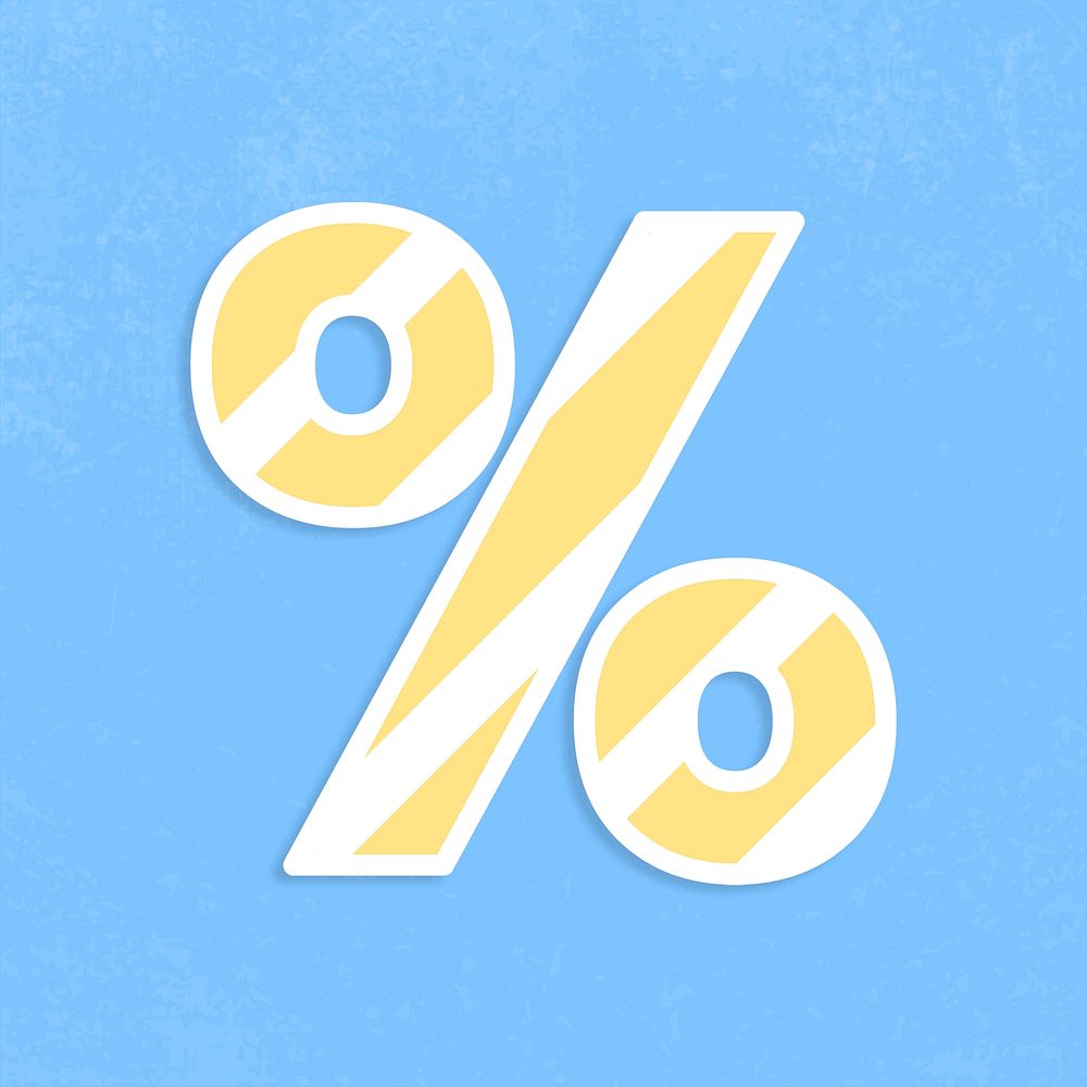 Percentage font sticker graphic psd