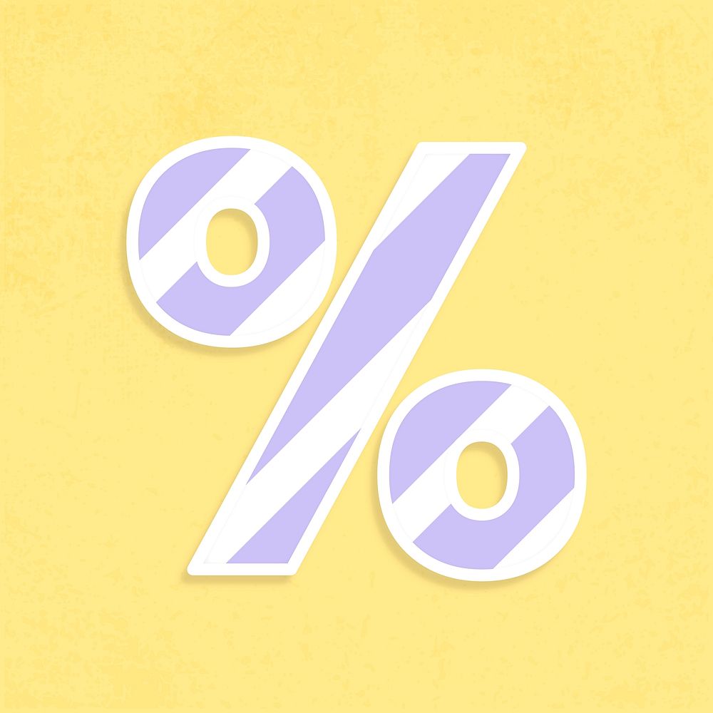 Percentage mark font vector stripe pattern