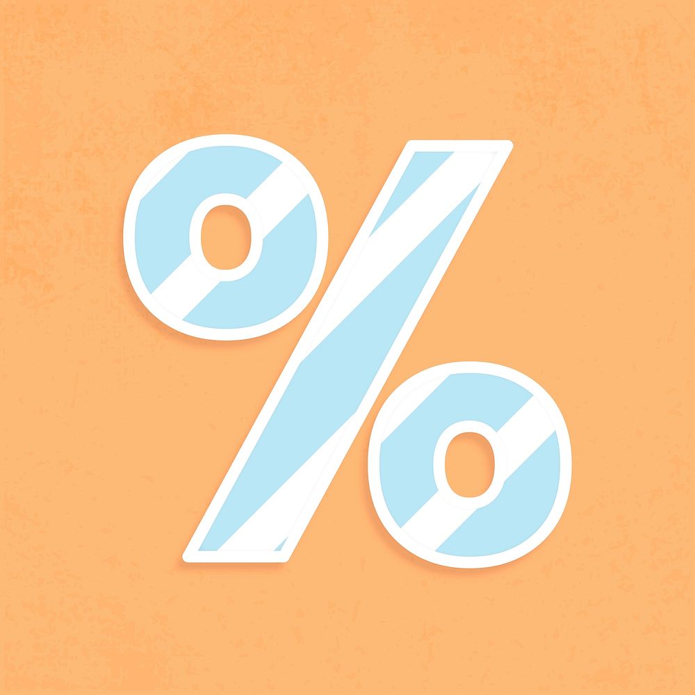 Percentage mark font vector stripe pattern