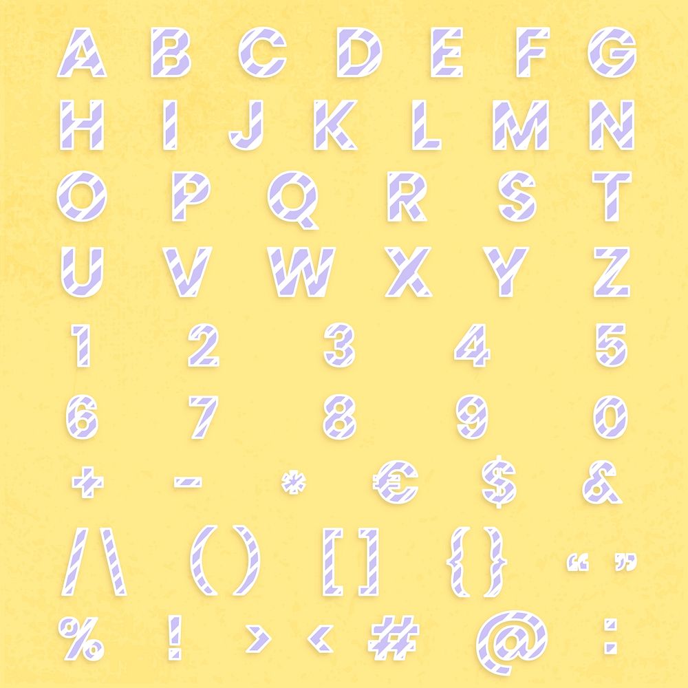 Alphabet sign number set vector for kids