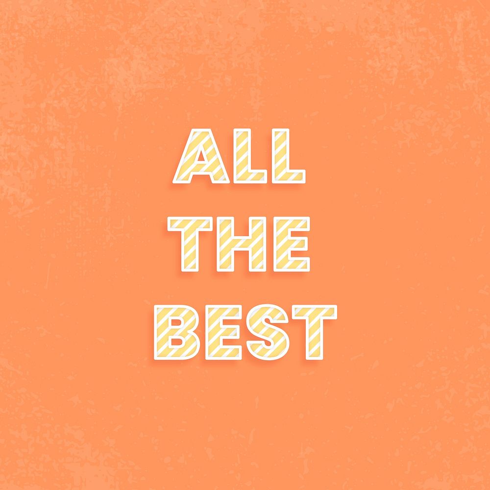 All the best candy word vector candy stripe font