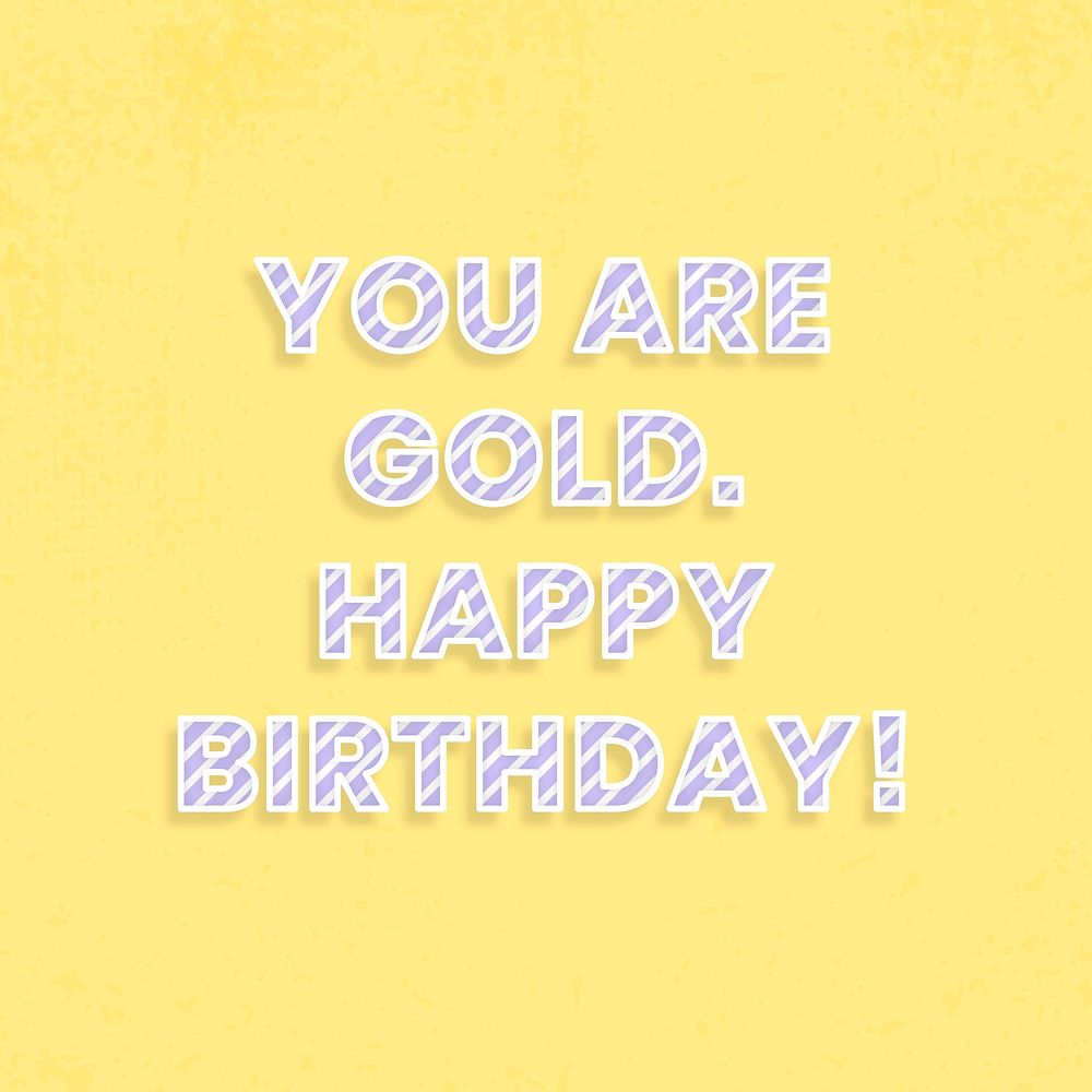 Birthday wish message candy cane font typography