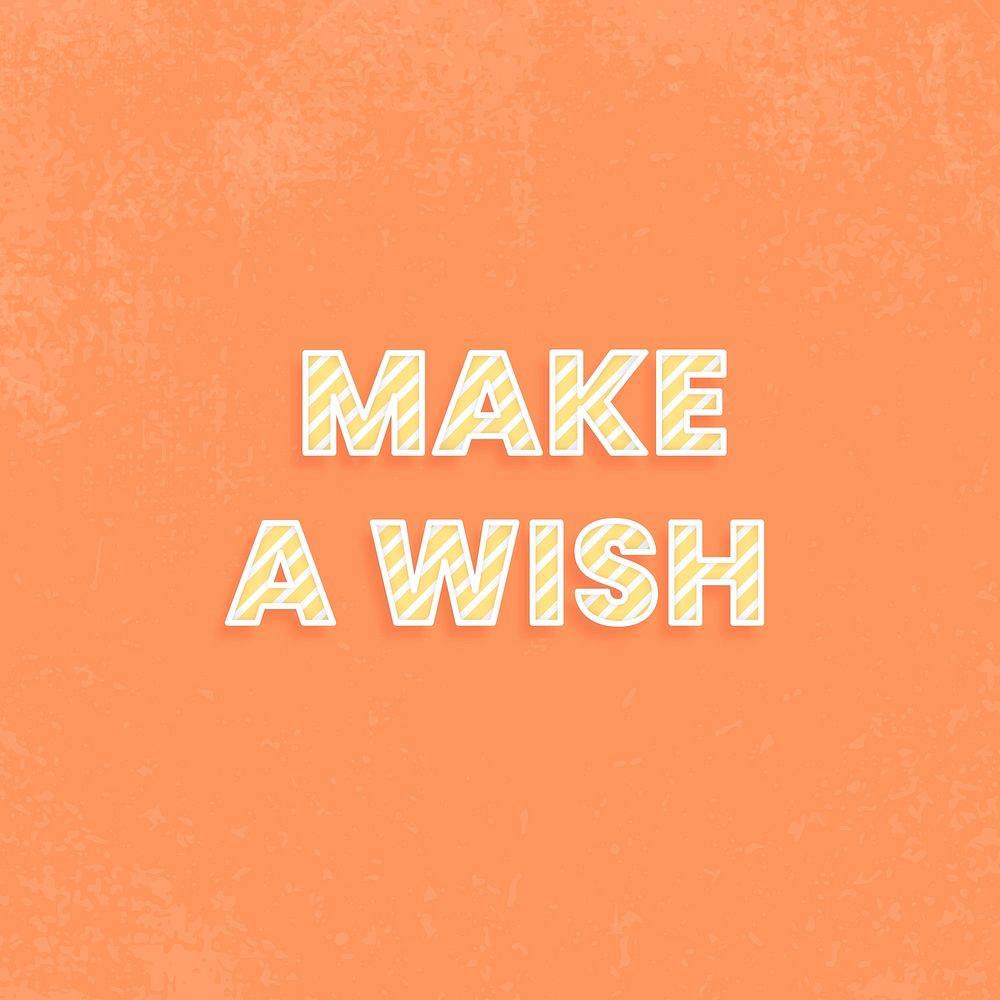 Make a wish word vector candy stripe font