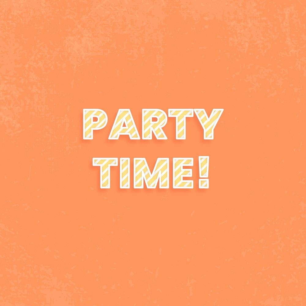 Party time candy stripe vector font typography illustration