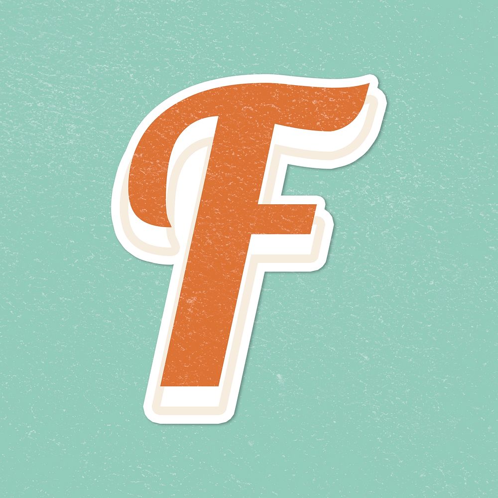 F letter vintage font lettering alphabet sticker