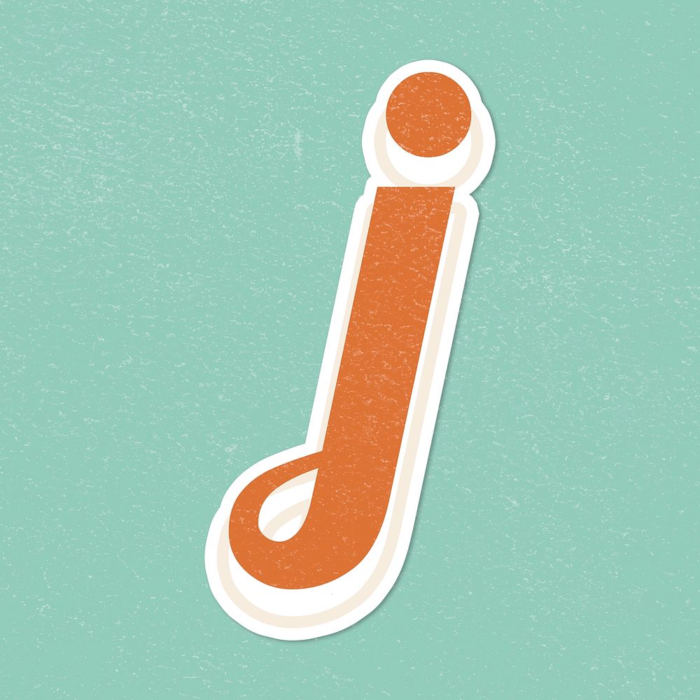 Letter J bold font lettering sticker