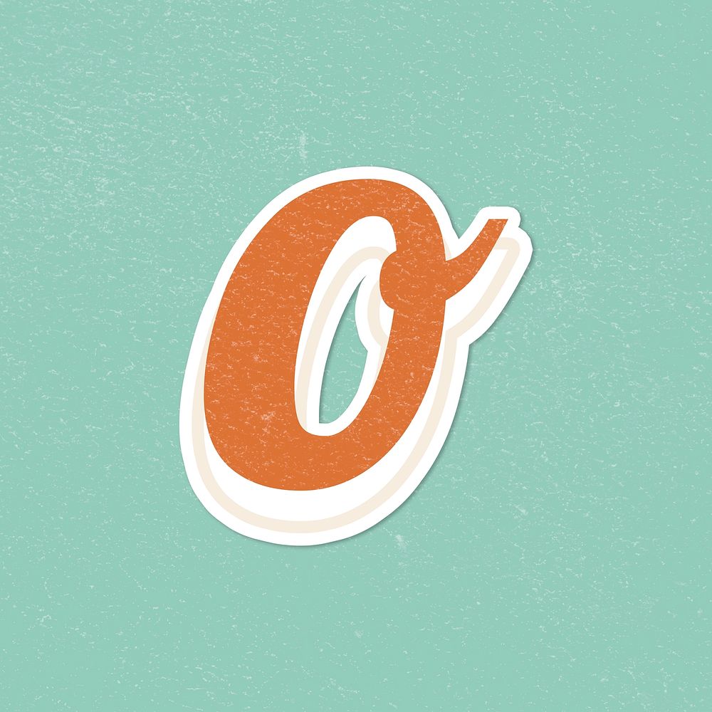 Letter O bold font lettering sticker