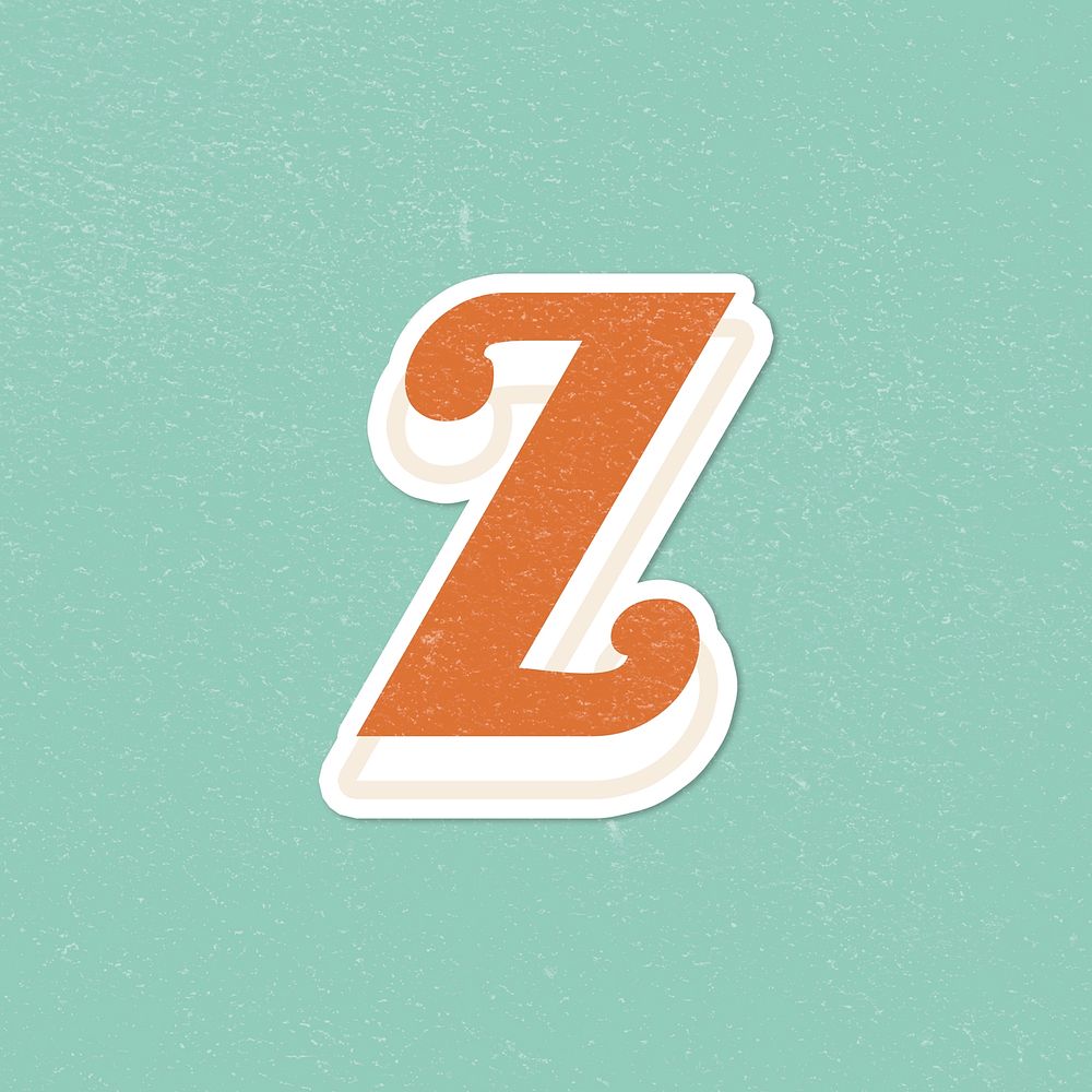 Letter Z retro bold font typography and lettering