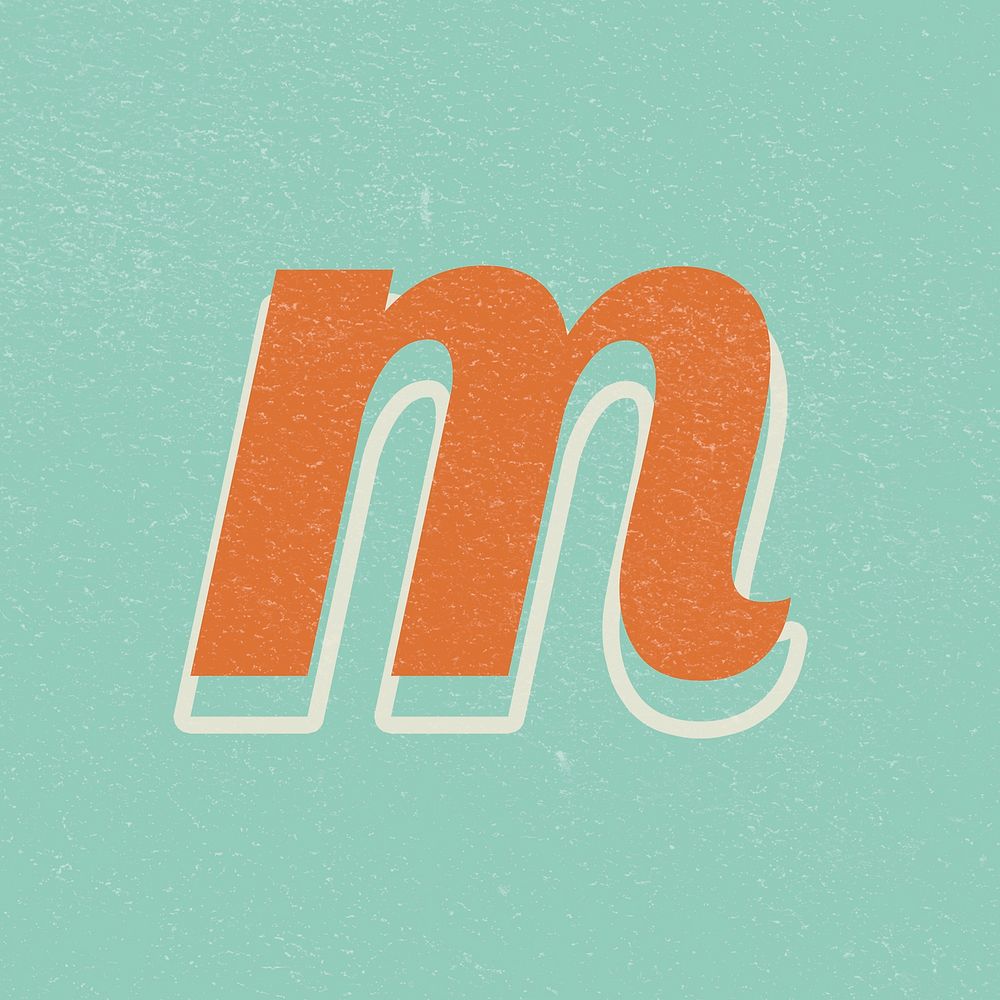 Retro letter M bold typography