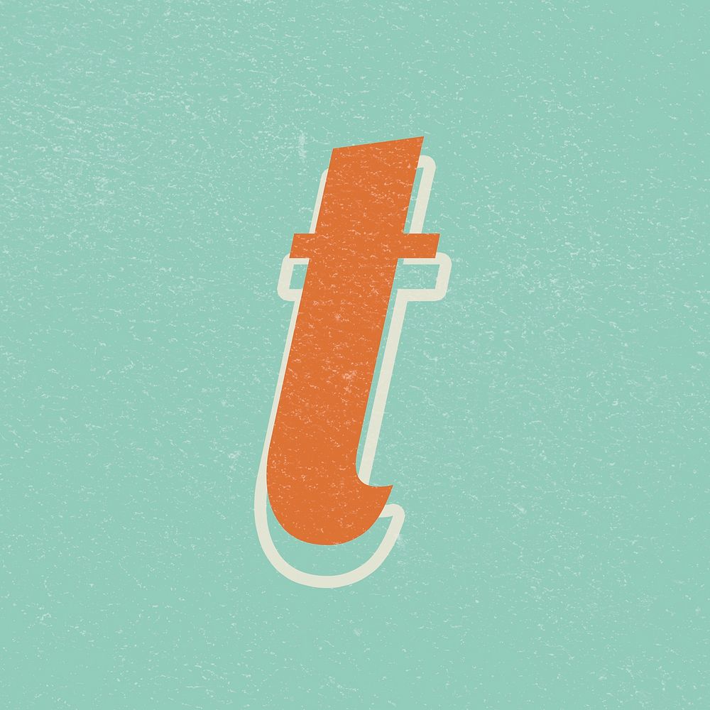 Letter T retro bold font | Premium PSD - rawpixel