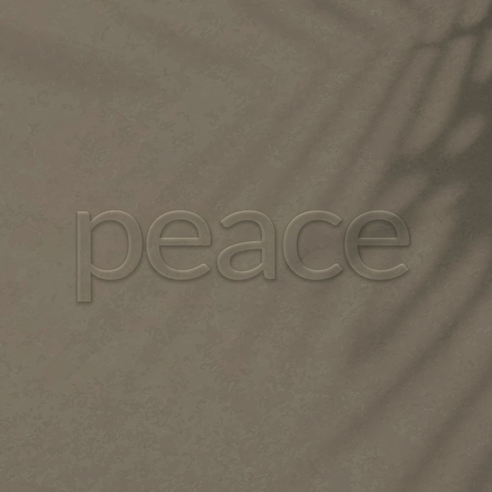 Peace word embossed font typography vector