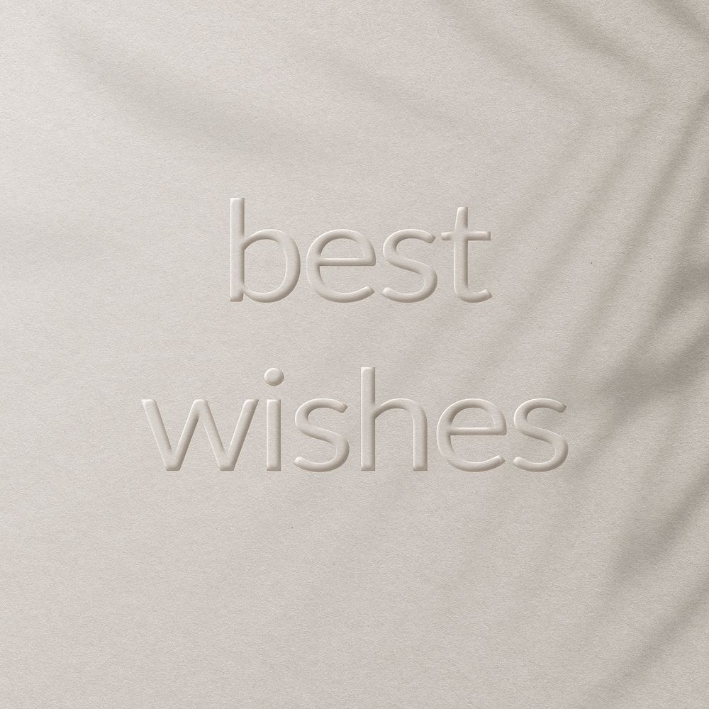 Phrase  best wishes embossed word typography design