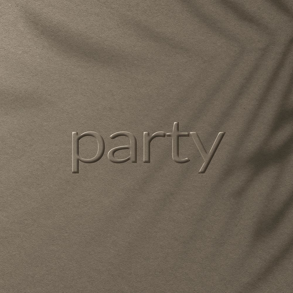 Word party embossed typography design
