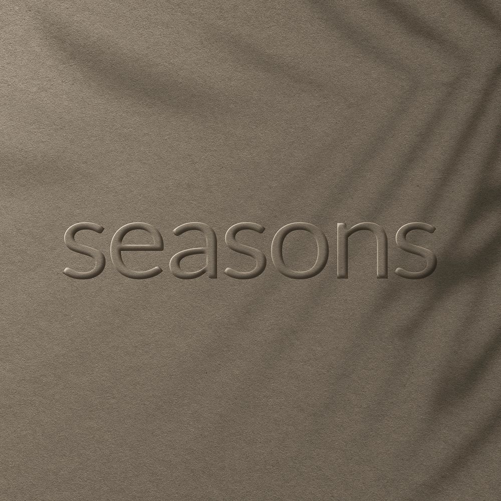 Word seasons embossed typography design