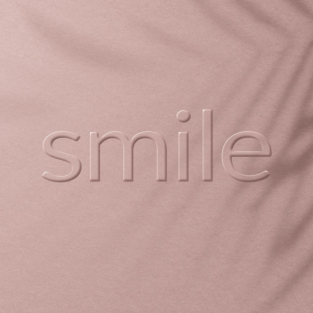 Smile word embossed typography design