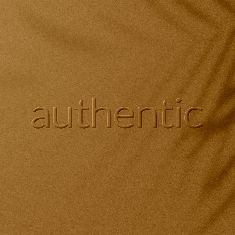 Shadow plant textured embossed authentic word typography