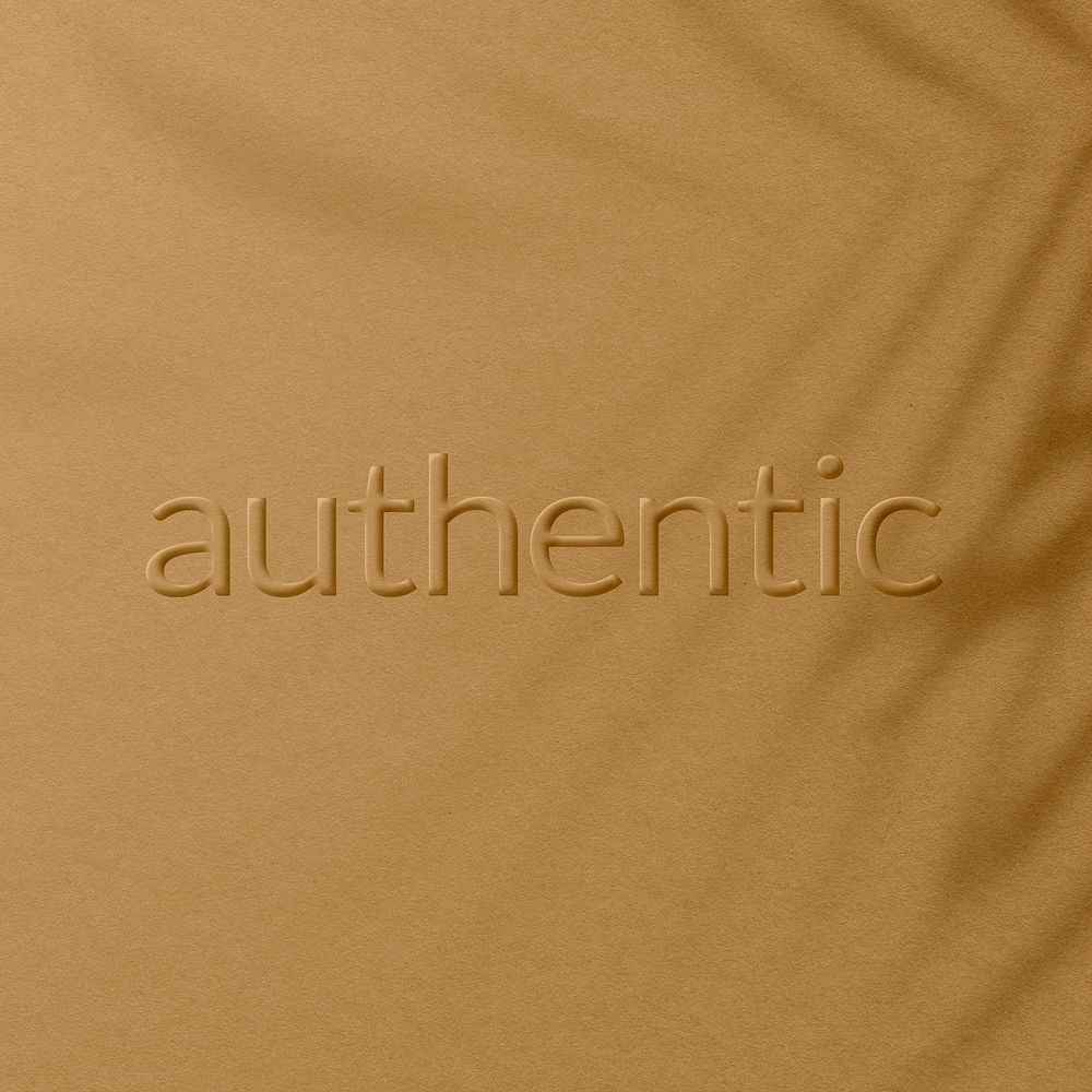 Shadow plant textured embossed authentic word typography