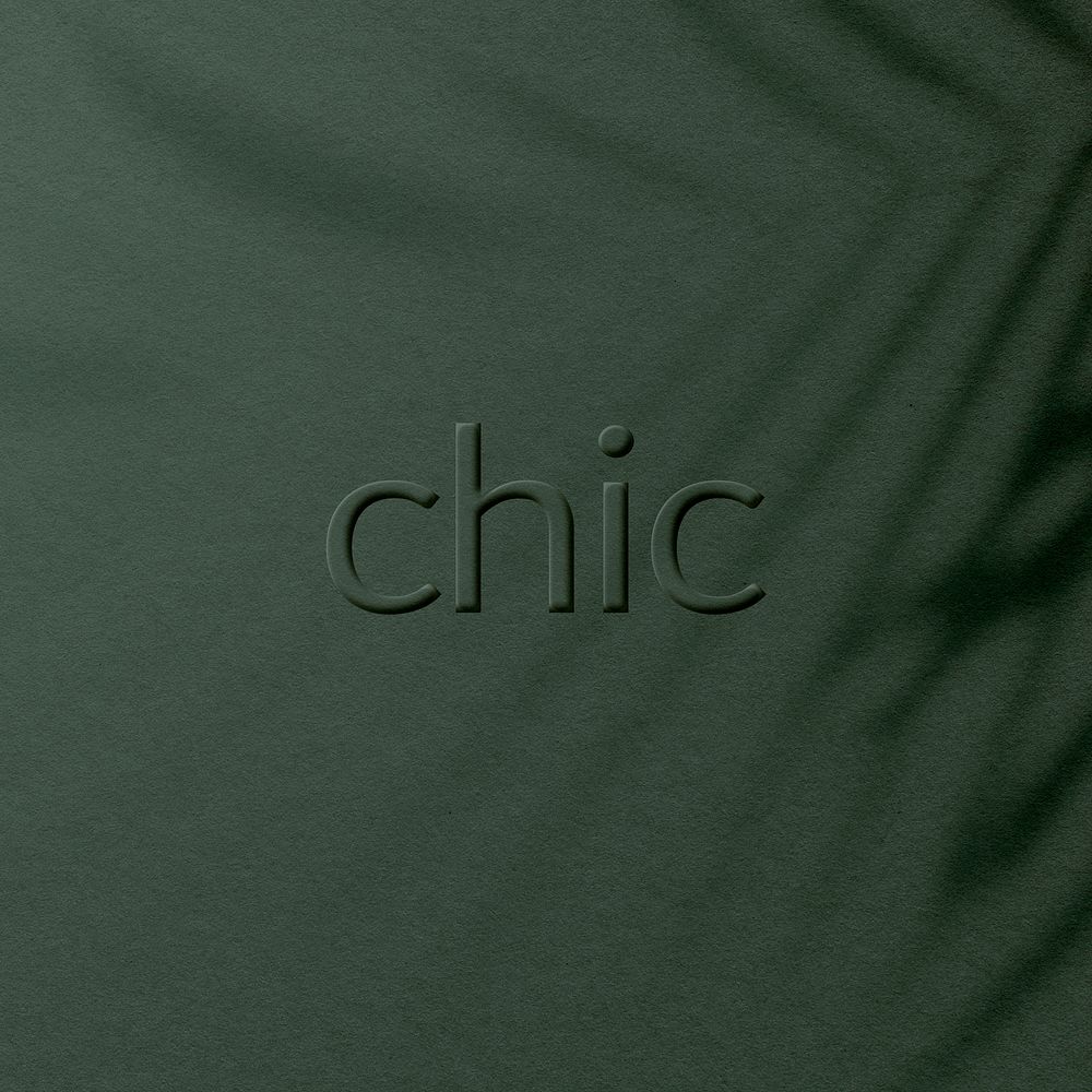 Plant shadow texture embossed chic word typography