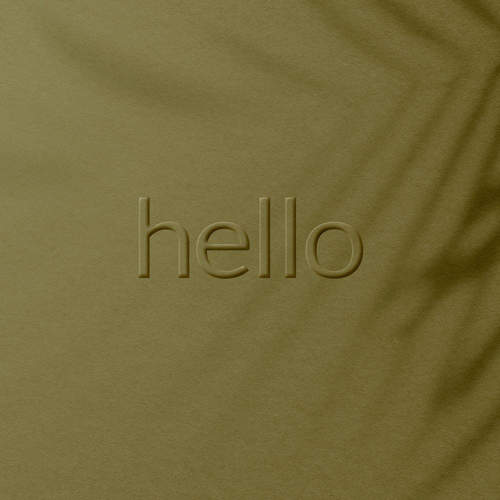 Plant shadow painted blue textured hello message font
