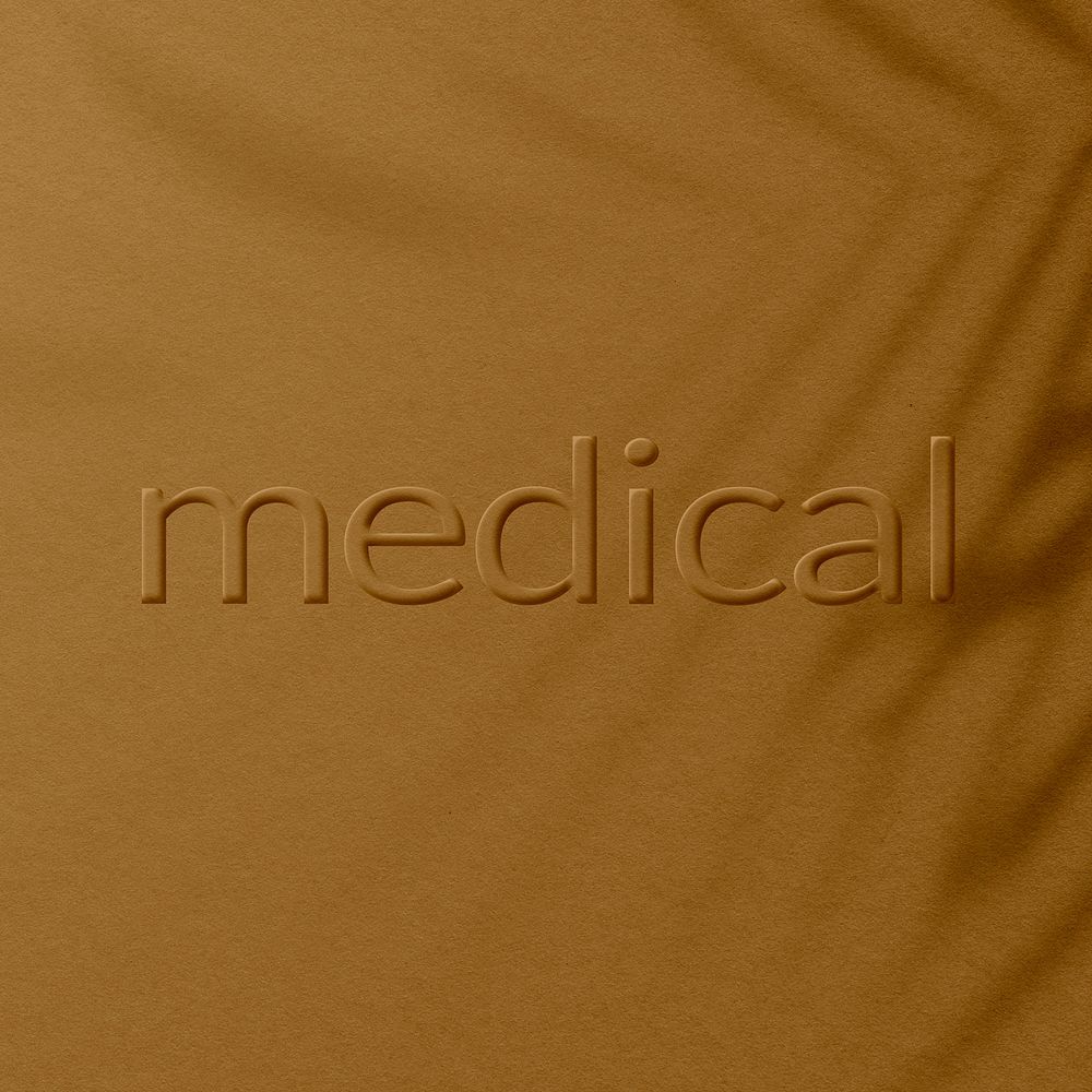 Medical word embossed concrete texture