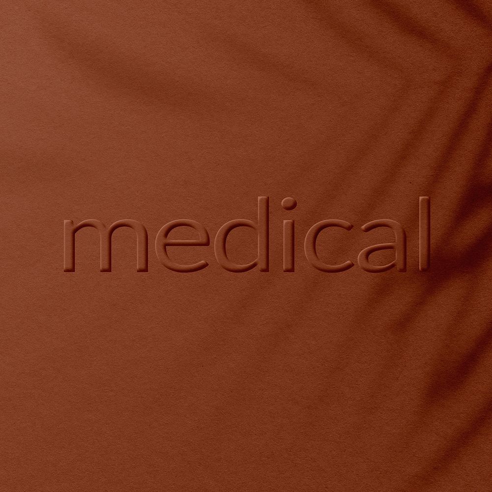 Concrete texture medical word embossed