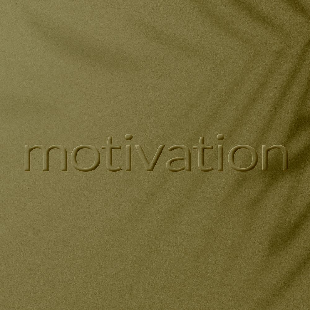 Motivation text embossed plant shadow textured font