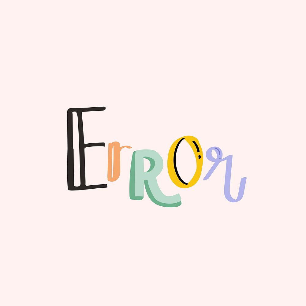 Error typeface vector doodle font hand drawn