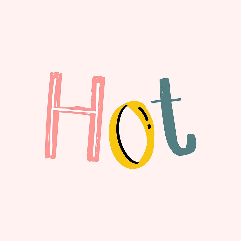 Hot doodle typography vector for kids