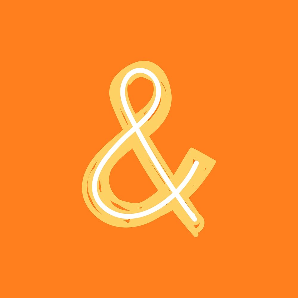 Hand drawn vector ampersand sign typography