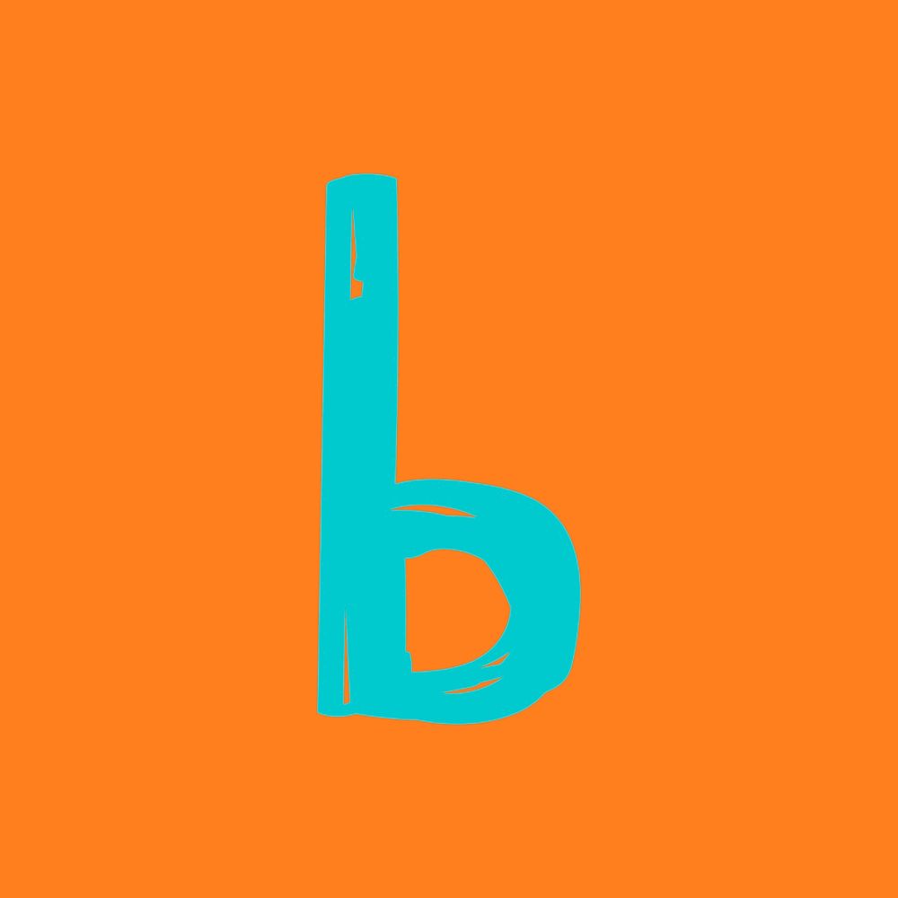 Letter B vector hand drawn typography